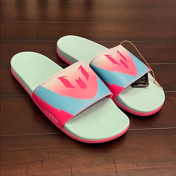 Adidas Adilette X Messi Slides Sandals Shoes JR6326 Women’s Size 10 - Picture 1 of 11